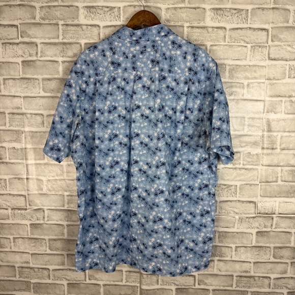Duluth Trading Untucked Light Blue Bicycle AOP Casual Button Up Shirt 2XLT SLIM - Picture 4 of 7